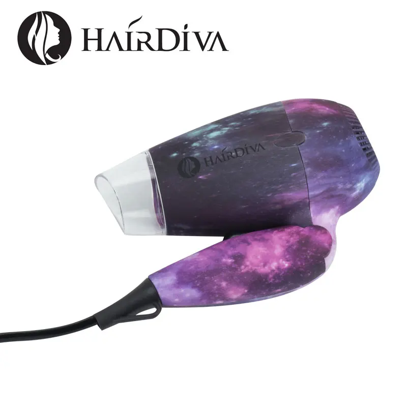 Bubble Pack Galaxy Мини двойной напряжение путешествия складная ручка компактный фен для волос HairDiva Galaxy Стиль Фен - Цвет: Bubble Pack Galaxy