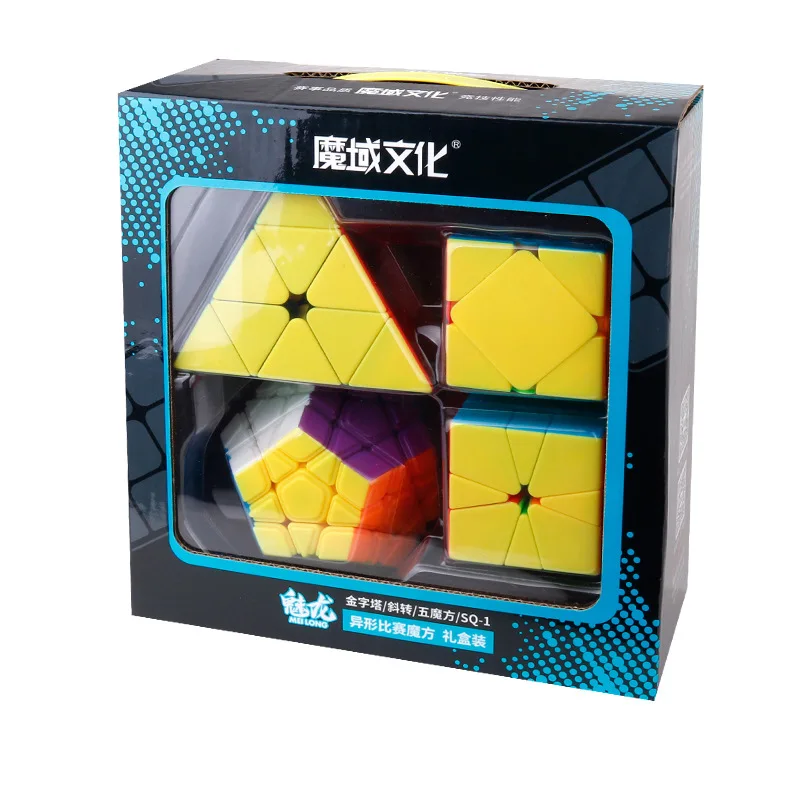 Высококачественный Магический кубик, набор 4 шт., упаковка MoYu MeiLong Pyraminxeds Megaminxeds, скоростная головоломка, игрушки для детей