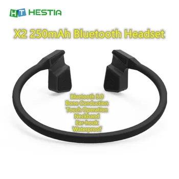 

X2 Bluetooth 5.0 Bone Conduction Bluetooth Headset 250mAh Touch Operation Neckband Headphone Ear-hook Waterproof Earphone Earbud