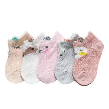 

5Pairs/lot Cartoon Baby Socks Newborn Summer Mesh Thin Baby Socks for Girls Cotton Infant Casual Boy Girls Toddler Socks