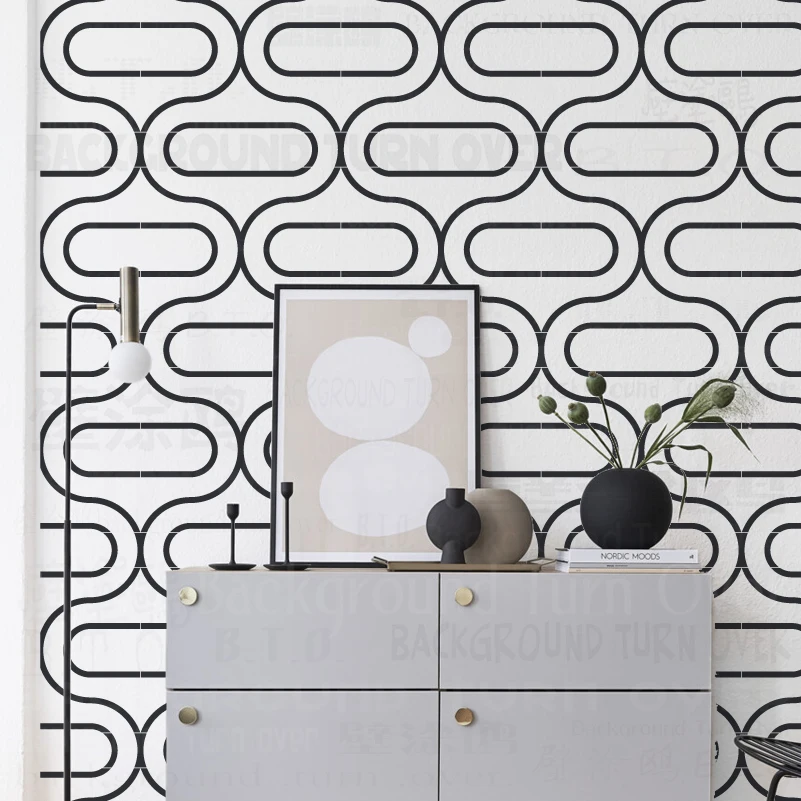 40cm - 80cm Stencil For Wall Large Paint On The Furniture Template Painting Sideboard Boho Pattern Geometric African Ethnic S189