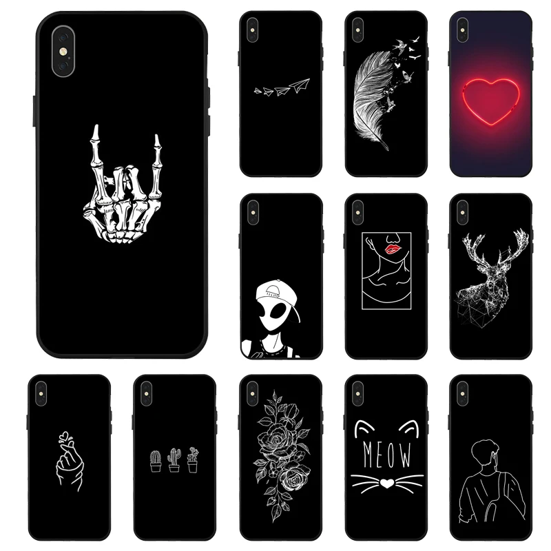 

Black Painted Case For iPhone XR XS Max X Case Matte Phone Cover For iPhone 7 8 Plus Case Luxury On iPhone 7Plus 8Plus 6S 6Plus