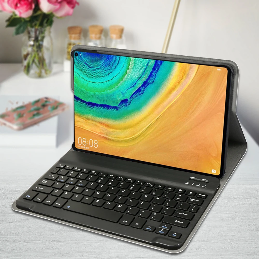 

For Huawei MatePad Pro 10.8 Inch 2019 USA Bluetooth Keyboard With Fine Sheep Pattern Leather Case Tablet Cover Keyboards