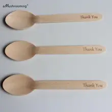 100 лазерная гравировка спасибо ложки одноразовая посуда деревянные ложки персонализированные текстовый шрифт