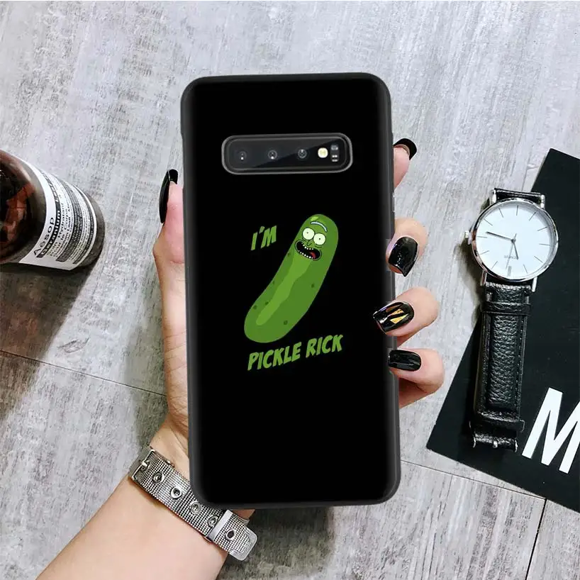 BA094-6 Черный чехол для телефона Rick and Morty Pickle Rick для samsung Galaxy S10+ Plus Lite Note 10 9 8 S9 S8 J4 J6+ Plus S7 S6 Edge Ca - Цвет: BA094-6