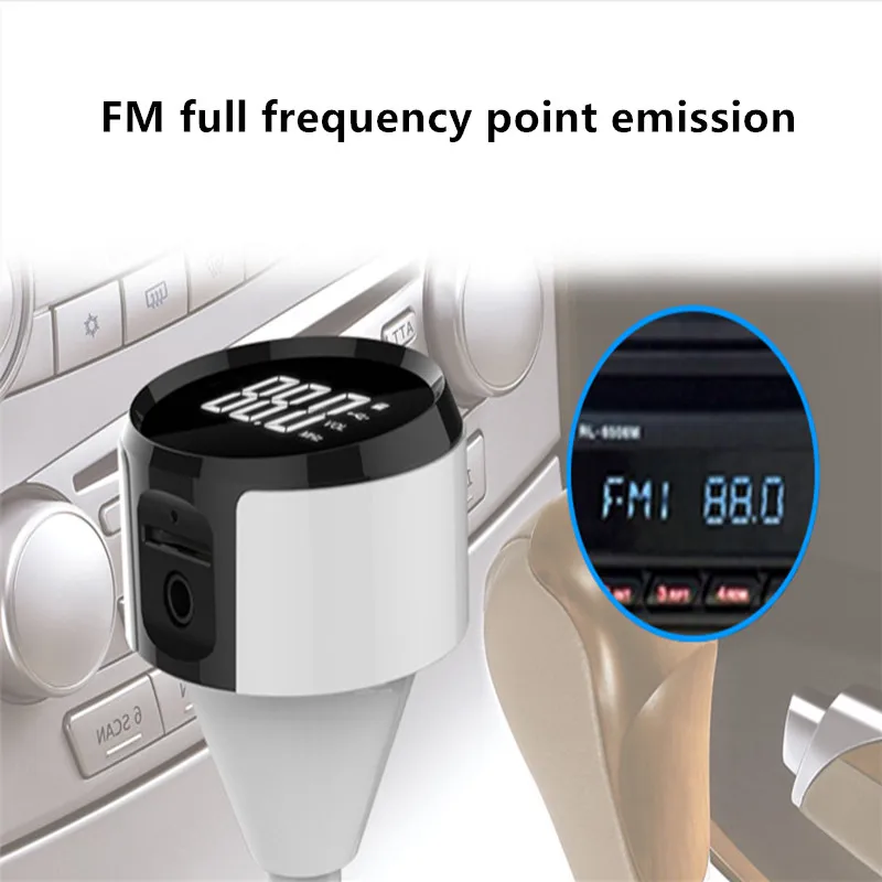 BC18 aux Автомобильный MP3-плеер Bluetooth аудио громкой связи зарядное устройство для звонков трансмисор fm-передатчик радио трансмиссор зарядное устройство