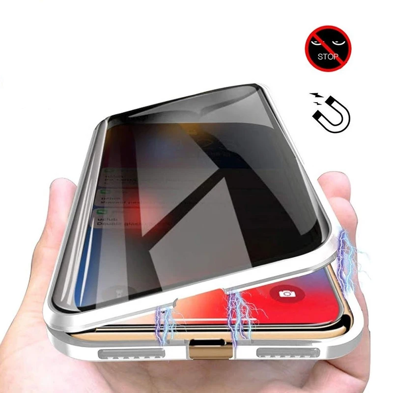 Магнитный чехол для iPhone 11 Pro XS MAX XR X 10 8 7 6 S Plus металлический двухсторонний защитный