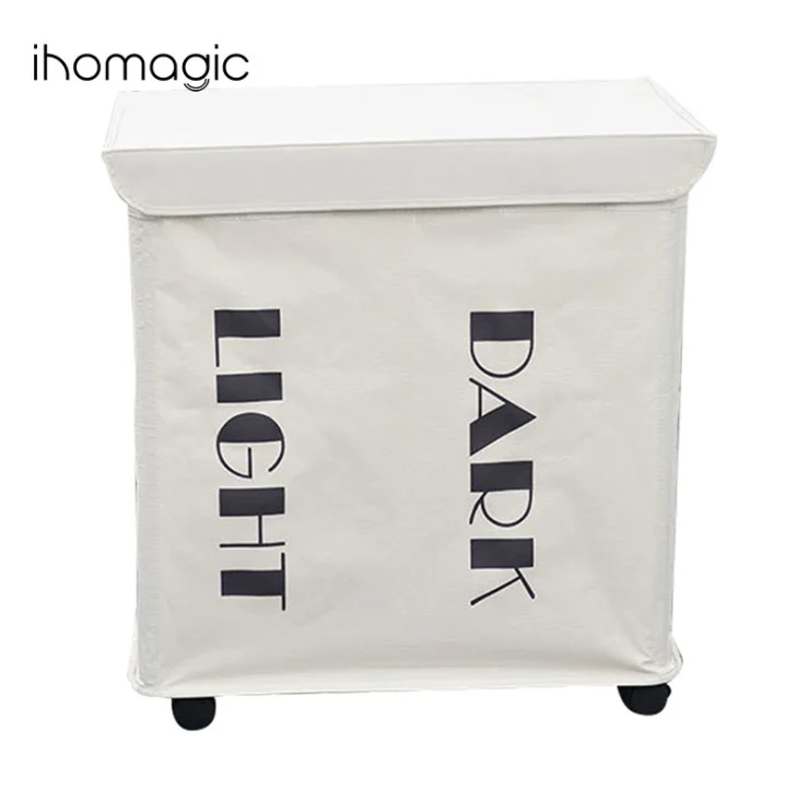 Oxford cloth iron frame dirty clothes with wheels Lou creative creative household goods storage box clothing folding debris stor