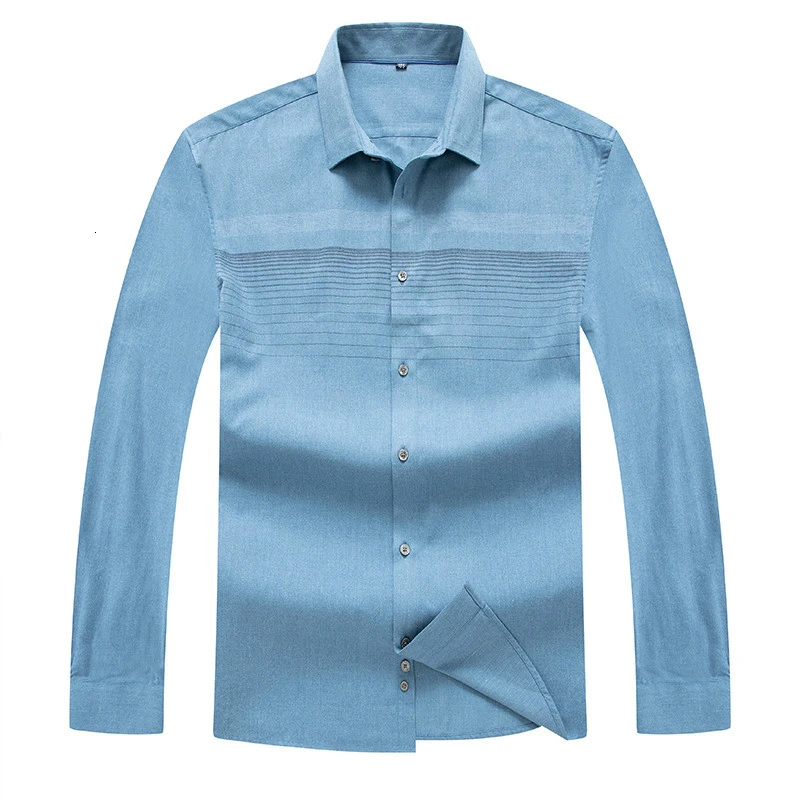 8XL 7XL мужские Оксфордские хлопковые Модные Полосатые повседневные рубашки с длинным рукавом в стиле ретро, высококачественные дизайнерские мужские рубашки - Цвет: 1