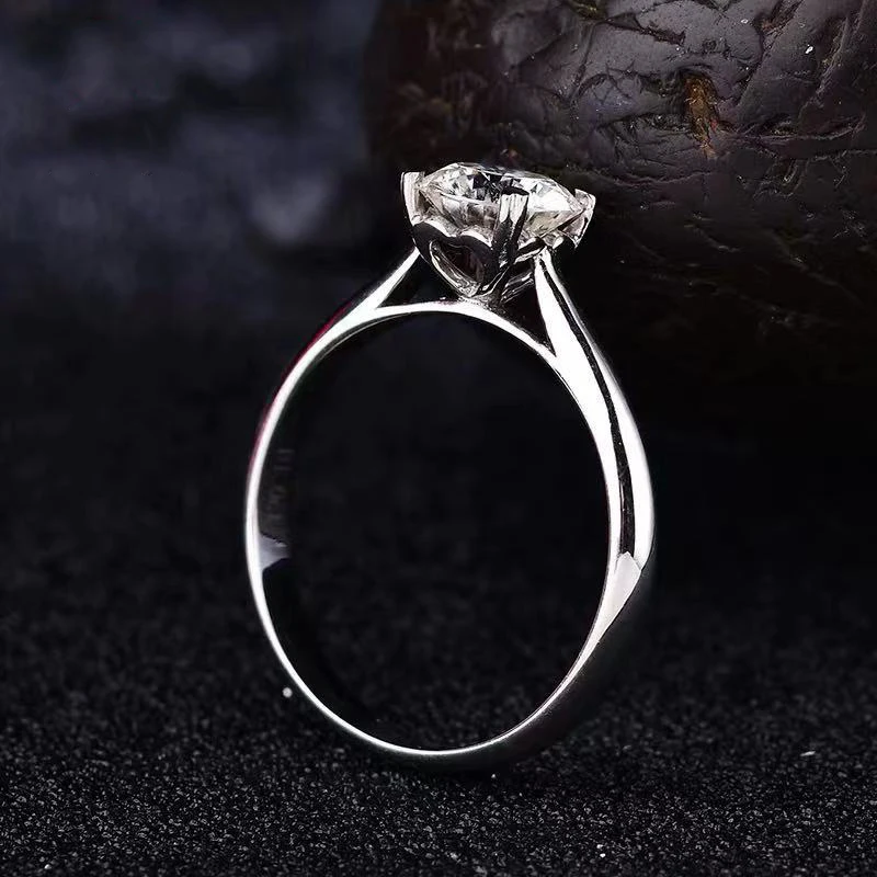 925 пробы Серебряное лабораторное кольцо с муассанитом, 1 карат, 2ct, 3ct, DF, цветная установка Зубцов, 4 когтя, кольцо с бриллиантом для свадьбы Wowen