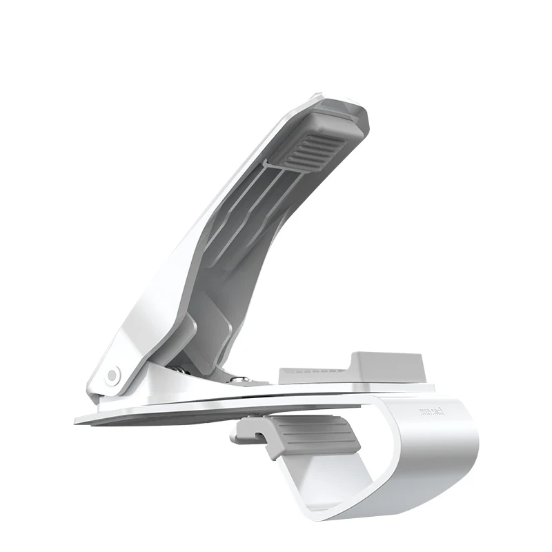 Baseus Car Phone Holder Clip Mount Dashboard Car Phone Holder For iPhone X Samsung Adjustable Clip Holder Stand Mobile Support - Цвет: white