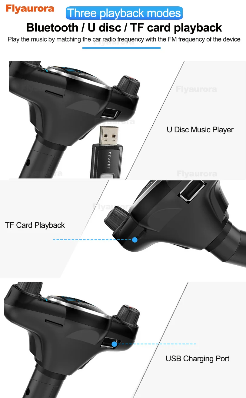 Автомобильный MP3-плеер USB модулятор Bluetooth fm-передатчик светодиодный двойной USB Мобильный телефон громкой связи дисплей зарядное устройство беспроводной музыкальный аудио