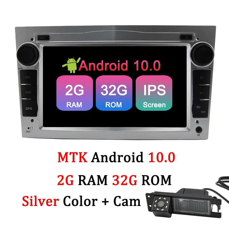 Navivox 2 Din Android 10,0 Opel DVD gps для Opel Astra J Zafira B Astra G Corsa D Vivaro Vectra B Meriva мультимедийный автомобильный плеер - Цвет: 2G 32G Silver Cam