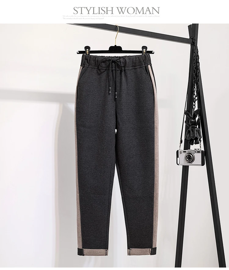 JUJULAND новые зимние осенние брюки с высокой талией женские повседневные брюки-гаремы женские теплые длинные брюки Горячая Распродажа 2056