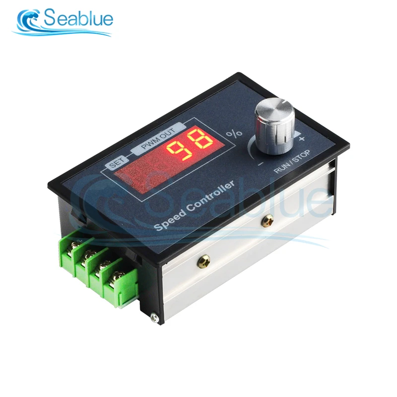 DC 6-60V 20A Max DC Motor Controller PWM Adjustable Speed Digital Display Encoder Duty Ratio Frequency 6V 12V 24V 36V 48V