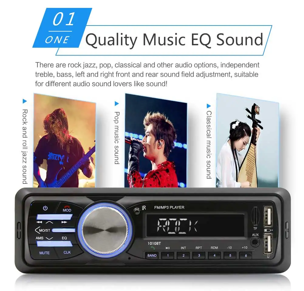 1010BT 1 Din Bluetooth Автомобильный mp3 плеер стерео аудио плеер с fm-радио AUX SD карта U Диск Играть ЖК-пульт дистанционного управления
