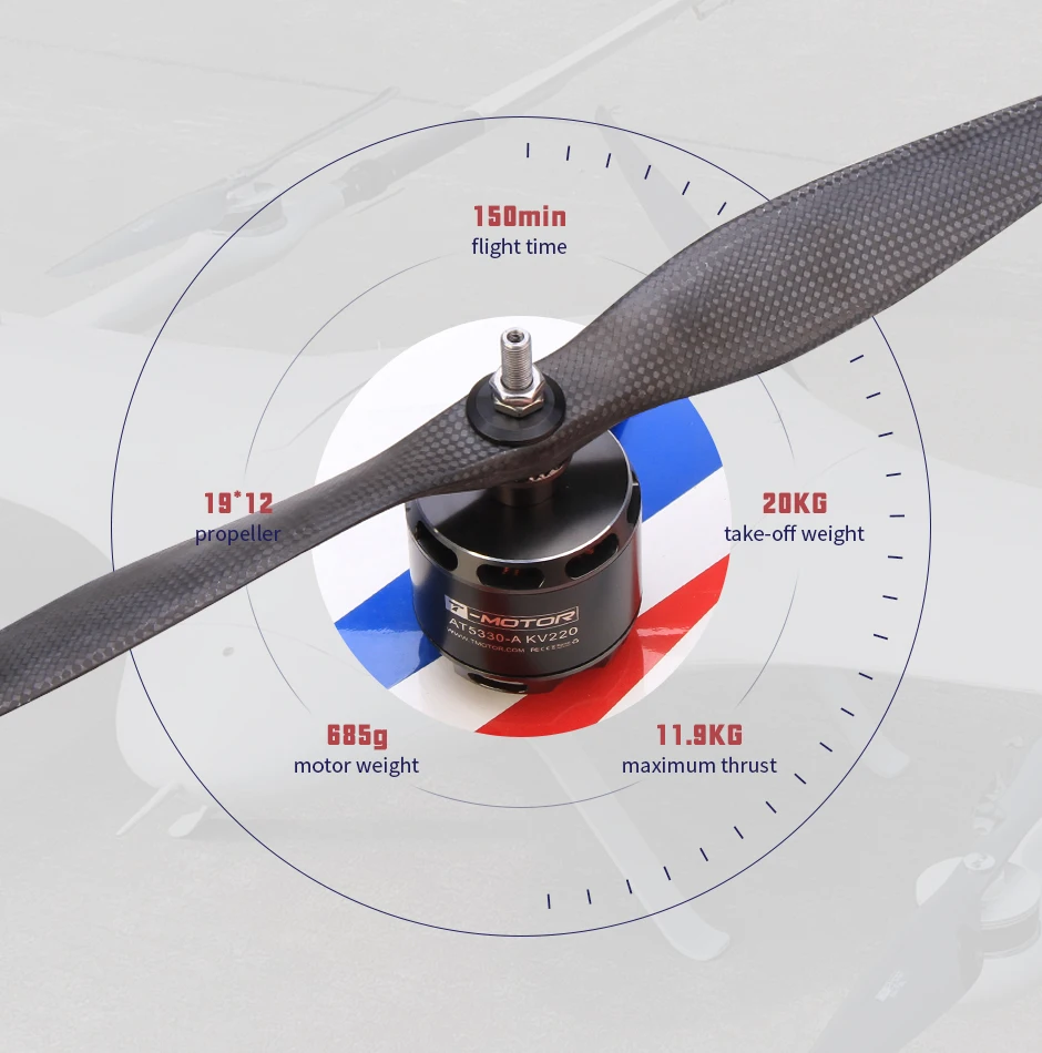 T-motor AT5330 KV220 Moteur sans balais 12S pour drone RC VTOL