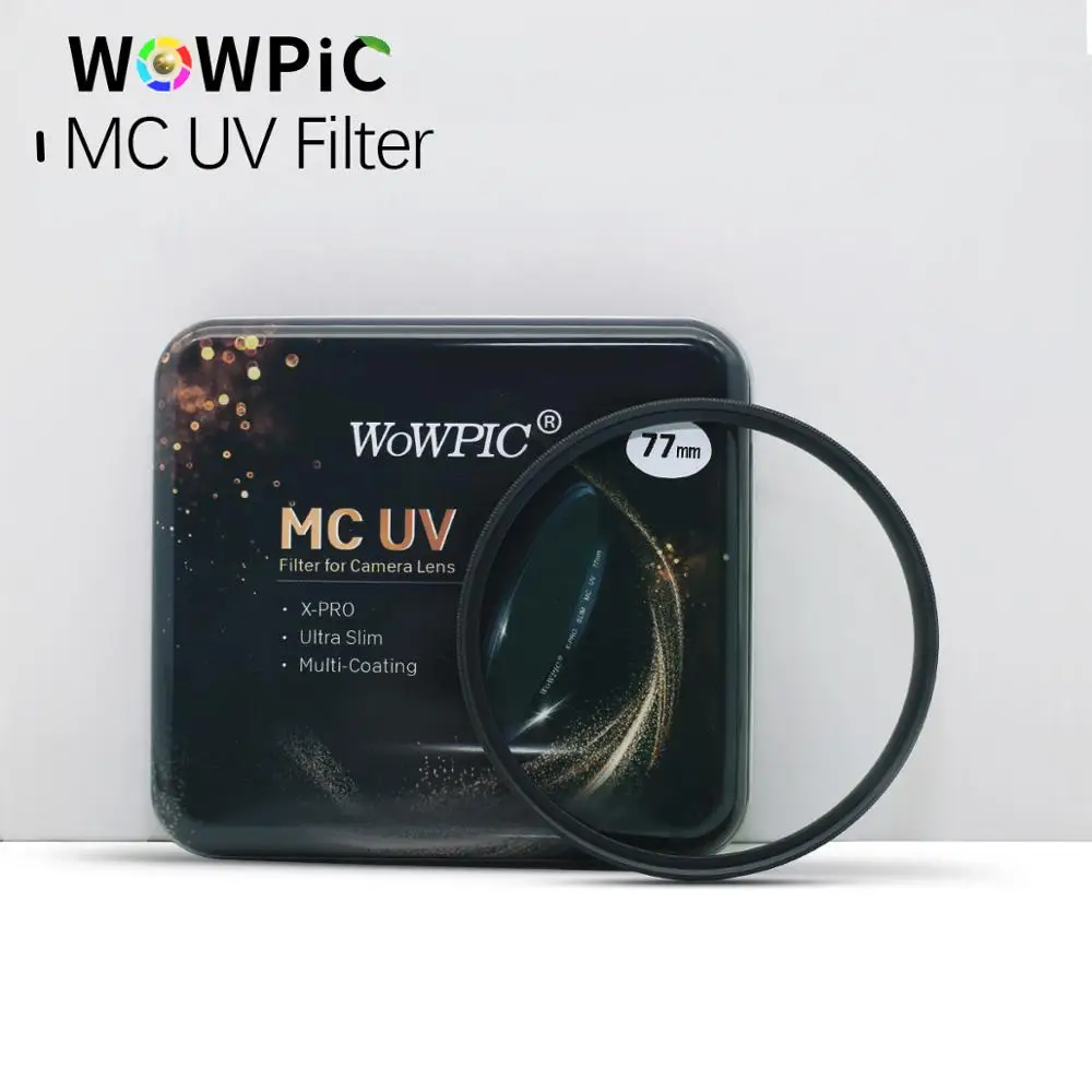 WOWPIC MC УФ фильтр 49 52 55 мм 58 62 67 72 77 82 супер тонкий зеленый Muticoating 16 слоев защитное