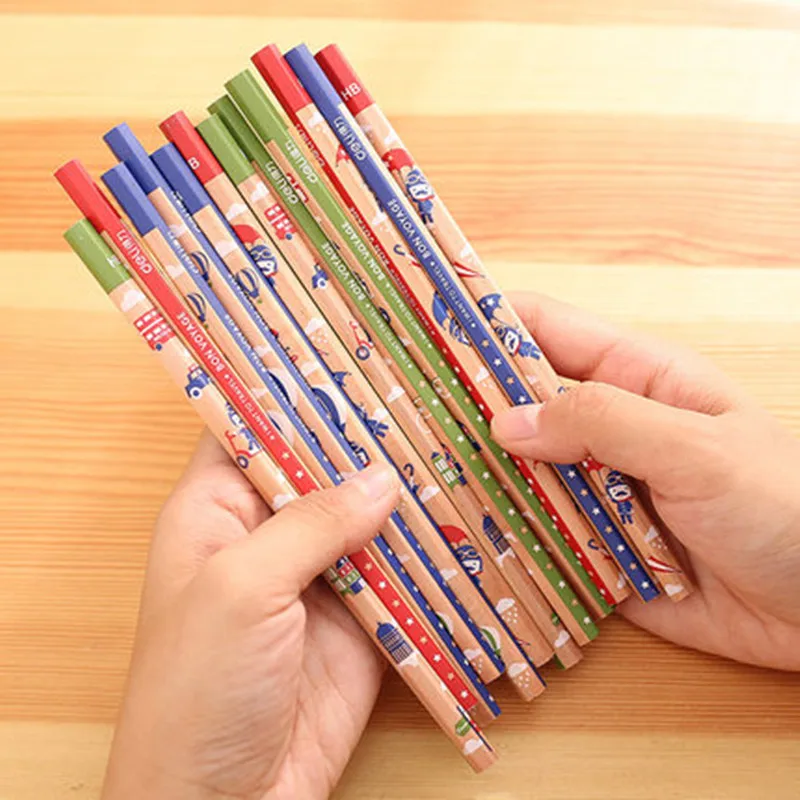 Deli 33331 cartoon animation color hexagon senior 2B pencil sketch non-toxic student office stationery | Канцтовары для офиса и