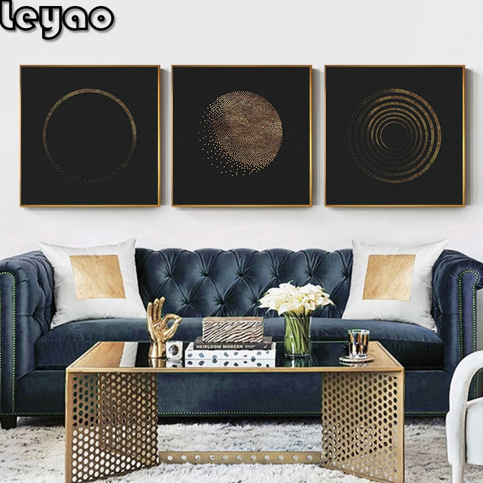 5d diy diamond painting Abstract Gold Nordic diamond Art Painting full square round diamond Home Decor Retro Vintage Minimalist