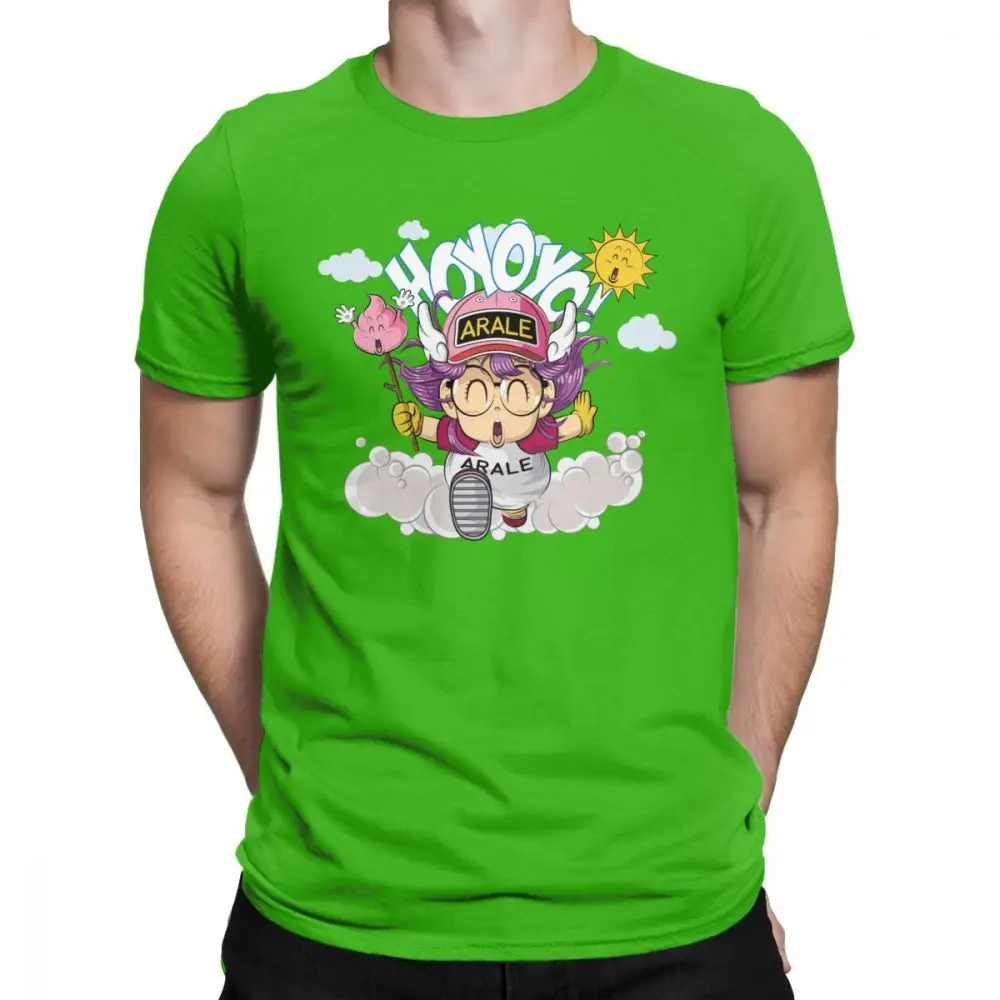 Tyburn Arale футболки для мужчин Dr Slump Toriyama Аниме Манга 90s милый робот 80s винтажные футболки из чистого хлопка с коротким рукавом идея подарка - Цвет: green