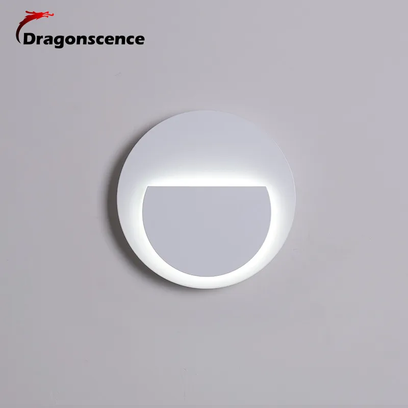 Дизайн круглый квадратный Креативный светодиодный настенный светильник светодиодный прикроватный светильник для спальни дополнительные с блеском настенные лампы для коридора - Цвет абажура: white round