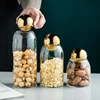 Transparent Glass Sealed Jar Coffee Bean Storage Tank Cork Stopper Glass Bottle Storage Tank Multigrain Storage Tank Household 3