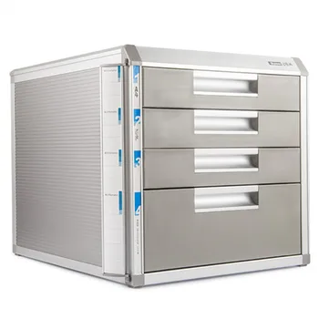 Best Drawer File Cabinet 4/5 Layer Aluminum Alloy PC Abs Desktop Office Filing Cabinet Lock Waterproof Storage Box Stationery Toolbox
