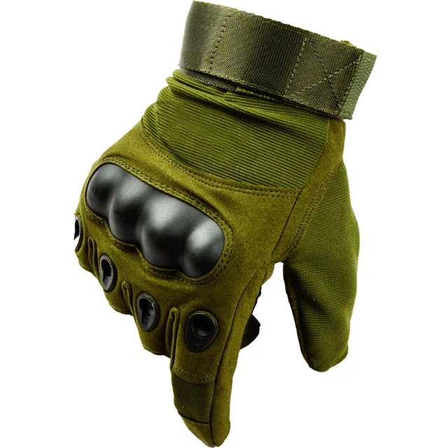 army green Армейские военные тактические перчатки мужские зимние Полные Пальцы жесткие перчатки с защитой суставов Пейнтбол страйкбол стрельба боевые противоскользящие велосипедные перчатки - Цвет: army green