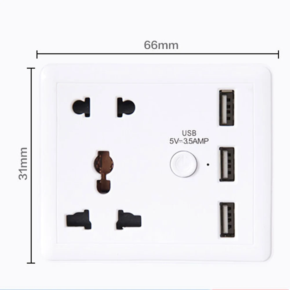 Европейский двухсторонний дорожный переходник с 3 портами usb 2 Pin EU to 3 Pin UK Plug