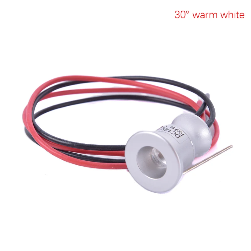 30 warm white 12V Led точечный светильник шкаф мини Точечный светильник IP65 Водонепроницаемый Утопленный вниз светильник шкаф витрина Дисплей светильник 1 Вт Алюминий тела - Испускаемый цвет: 30 warm white