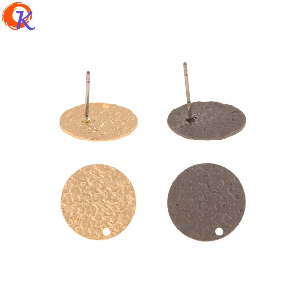 

Cordial Design 100Pcs 15*15MM Jewelry Accessories/Hand Made/Earrings Stud/Matte Effect/Coin Shape/DIY Making/Earring Findings