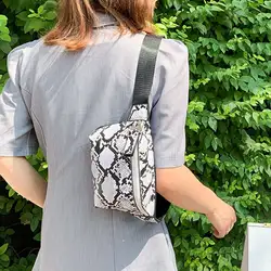 Женская сумка на пояс из змеиной кожи с узором, кожаная сумка на плечо для путешествий, маленький кошелек, нагрудный чехол