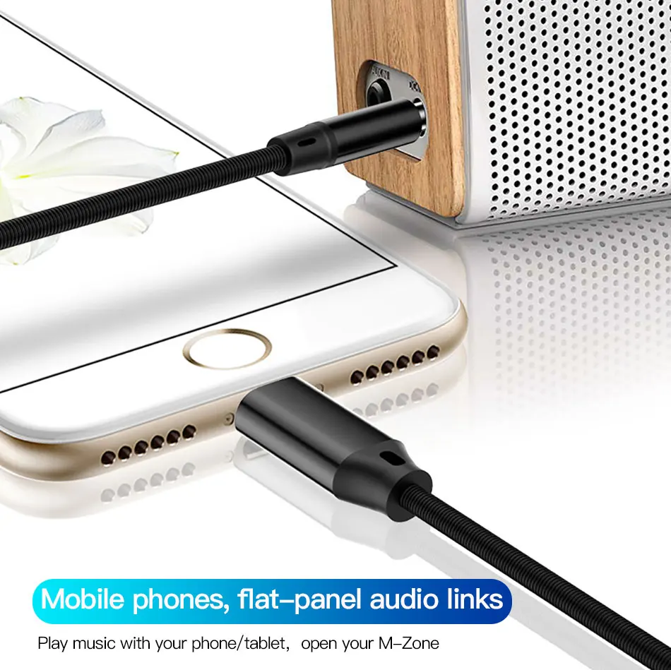 ACCEZZ AUX кабель Jack 3,5 мм аудио кабель 3,5 разъемов динамик для iphone 7 8 Plus X Xr Xs Max IOS наушники аудио кабель для автомобиля