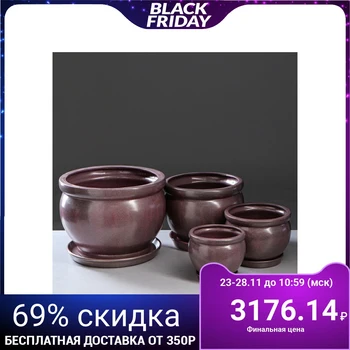 

A set of pots for flowers "Asia", brown, 8 l / 5 l / 2.6 l / 1.4 l