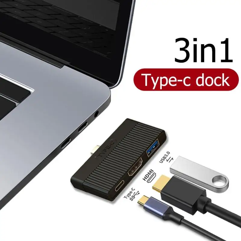 Usb type-C концентратор 3 в 1 USB 3,0 4K видео HDMI PD Быстрая Зарядка адаптер док-станция