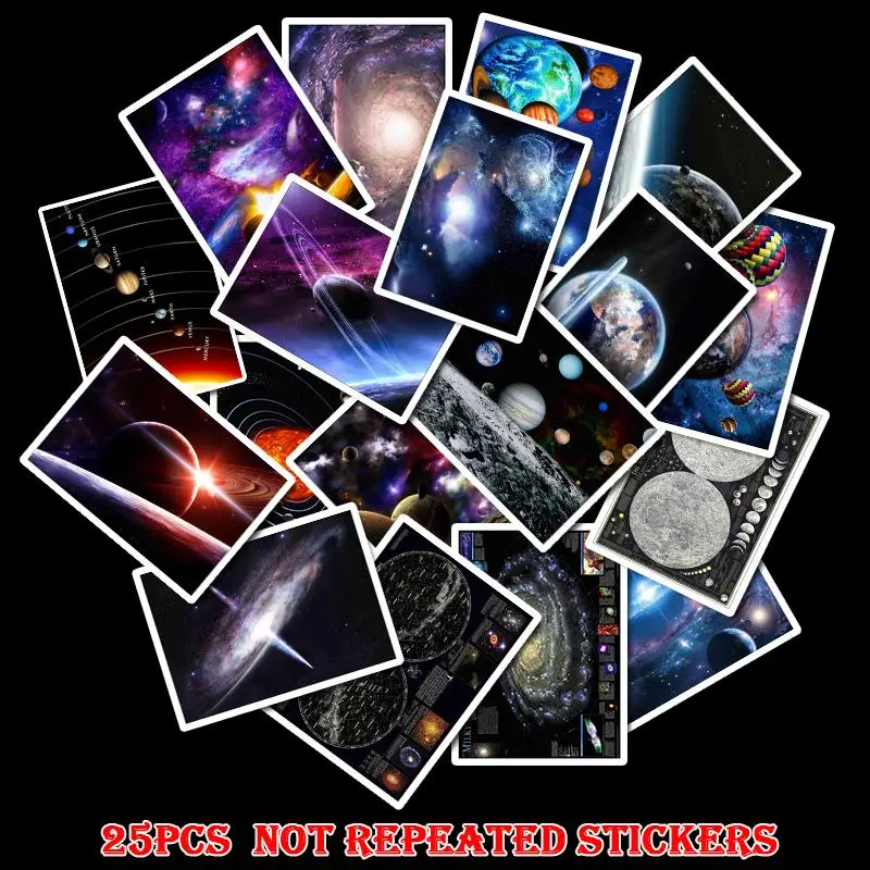 D114(25Pcs) 25 шт./упак. пространство земли Galaxy Солнечный Системы настенные наклейки для детской бар Чемодан скейтборд для мобильных устройств на детская игрушка, наклейки на ногти - Цвет: D114(25Pcs)