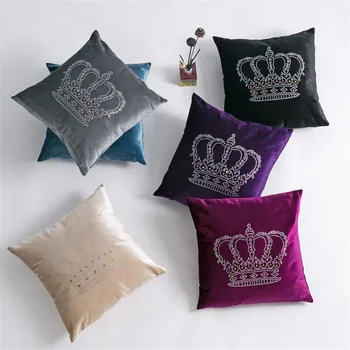 

45x45cm Crown Sofa Pillowcase Pink Cushion Cover Throw Pillow Case Home Sofa Bed Chair Decoration 17.72x 17.72inch