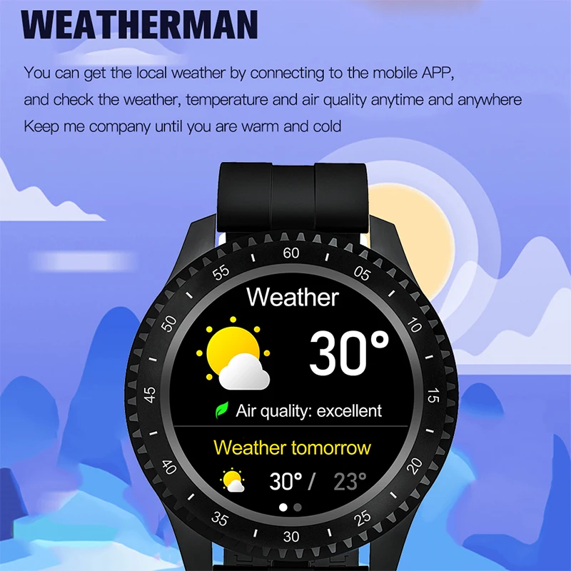 ESEED F17 men smartwatch IP68 waterproof 1.54 inch screen 20days longstandby weather forcase smart watch for iphone samsung