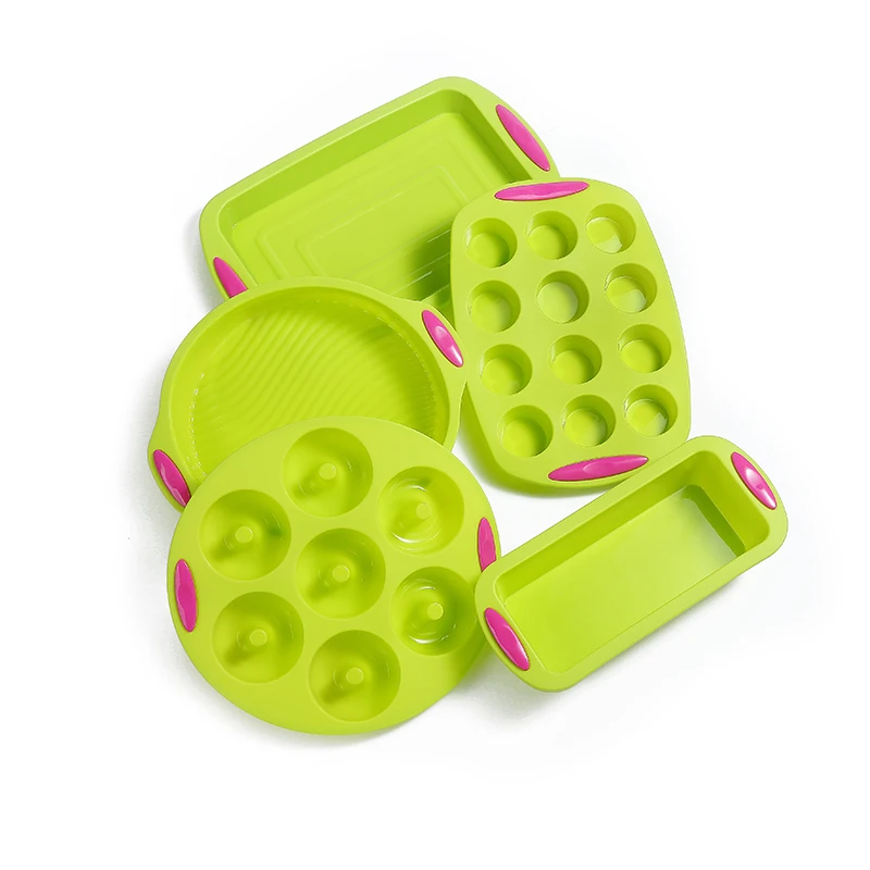 

To encounter Green Color Silicone Baking Pans Non Stick Bakeware Set BPA Free Food Grade Silicone Cake Mold for Baking