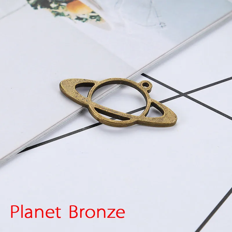 Planet 5 шт. новые ювелирные изделия металлическая рамка полые планеты УФ Рамка кулон открытая гнездовая оправа УФ Смола ювелирные изделия DIY - Цвет: Planet