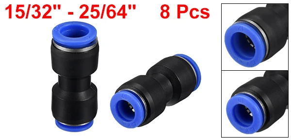 (12-10mm)-8pcs Uxcell 2/4/5/8 шт. Пластик прямой союз пуш-ап для соединения шлангов из нержавеющей стали соответствовать блокировки синего цвета имеют гибкость стойкость к истиранию - Цвет: (12-10mm)-8pcs
