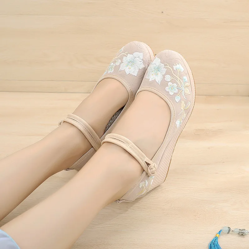 Scarpe mary-jane Jacquard floreale con zeppa da 7cm - Veowalk 48 Scarpe mary-jane Jacquard floreale con zeppa da 7cm - Veowalk - immagine 8