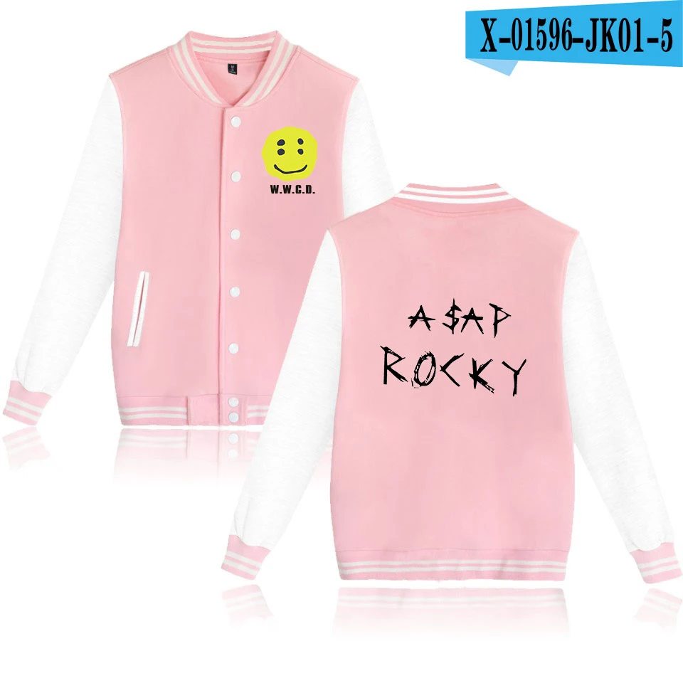 pink ASAP ROCKY Мужская ветровка с буквами мужская куртка-бомбер модный дизайн мужская куртка Университетского колледжа Мужская оптом - Цвет: pink