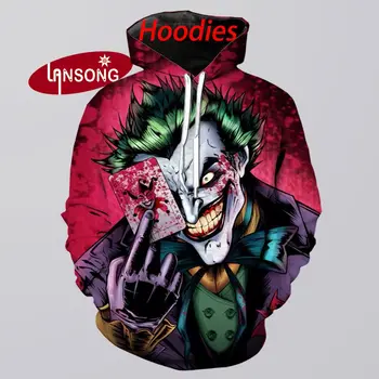 

killing joker hoodies men 3d print hooded sweatshirts harajuku unisex streetwear hip hop funny pullover hoody plus size jacket