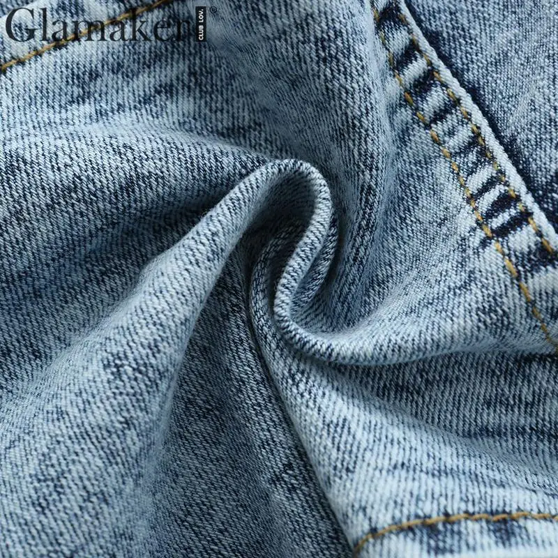 Glamaker джинсовый бандаж сексуальный облегающий синий топ на бретелях женские джинсы без бретелек укороченный Топ cami Модный жакет feme уличная короткий топ