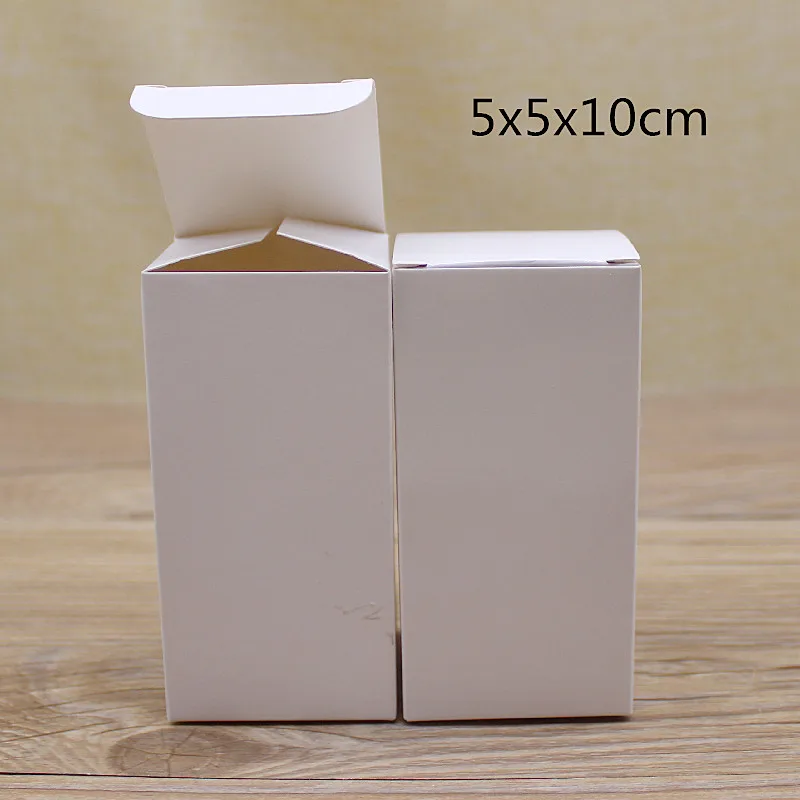 50pcs wholesale gifts package boxes 5x5x8/10/12/15/20cm series paper box white home party suppiles box