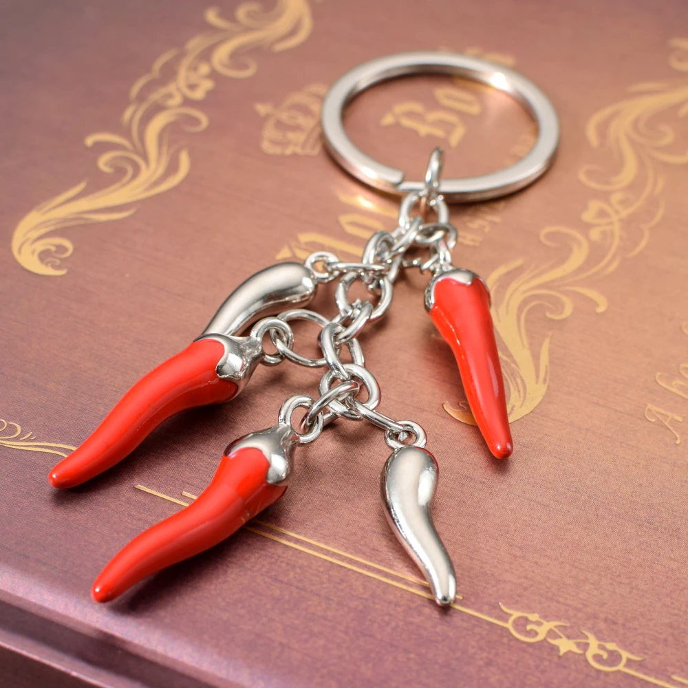 Новинка года Vicney Red Fashion trendy Chilli брелок для ключей для женщин портативное Ювелирное кольцо для ключей Chili сумка с подвесками очаровательный брелок-сувенир