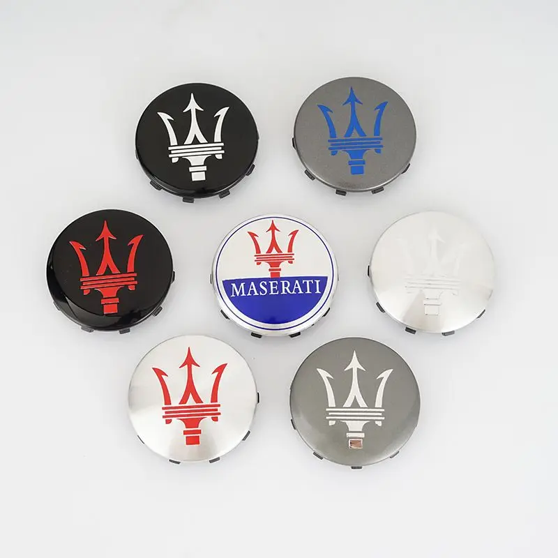 60mm Car Wheel Center Caps for Maserati Granturismo Levante Ghibli Grancabrio Quattroporte GTS GT Q4 Coupe Hub Cover Decoration