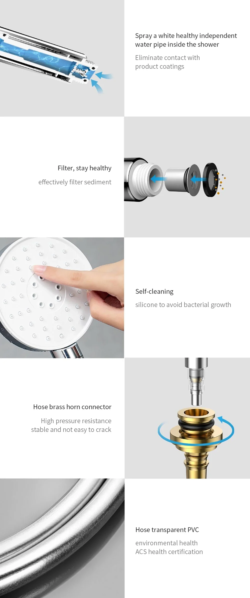 Xiaomi dabai Diiib 3 режима ручной душ ПВХ Matel мощный массажный душ с головкой набор 360 градусов 120mm53 отверстие для воды